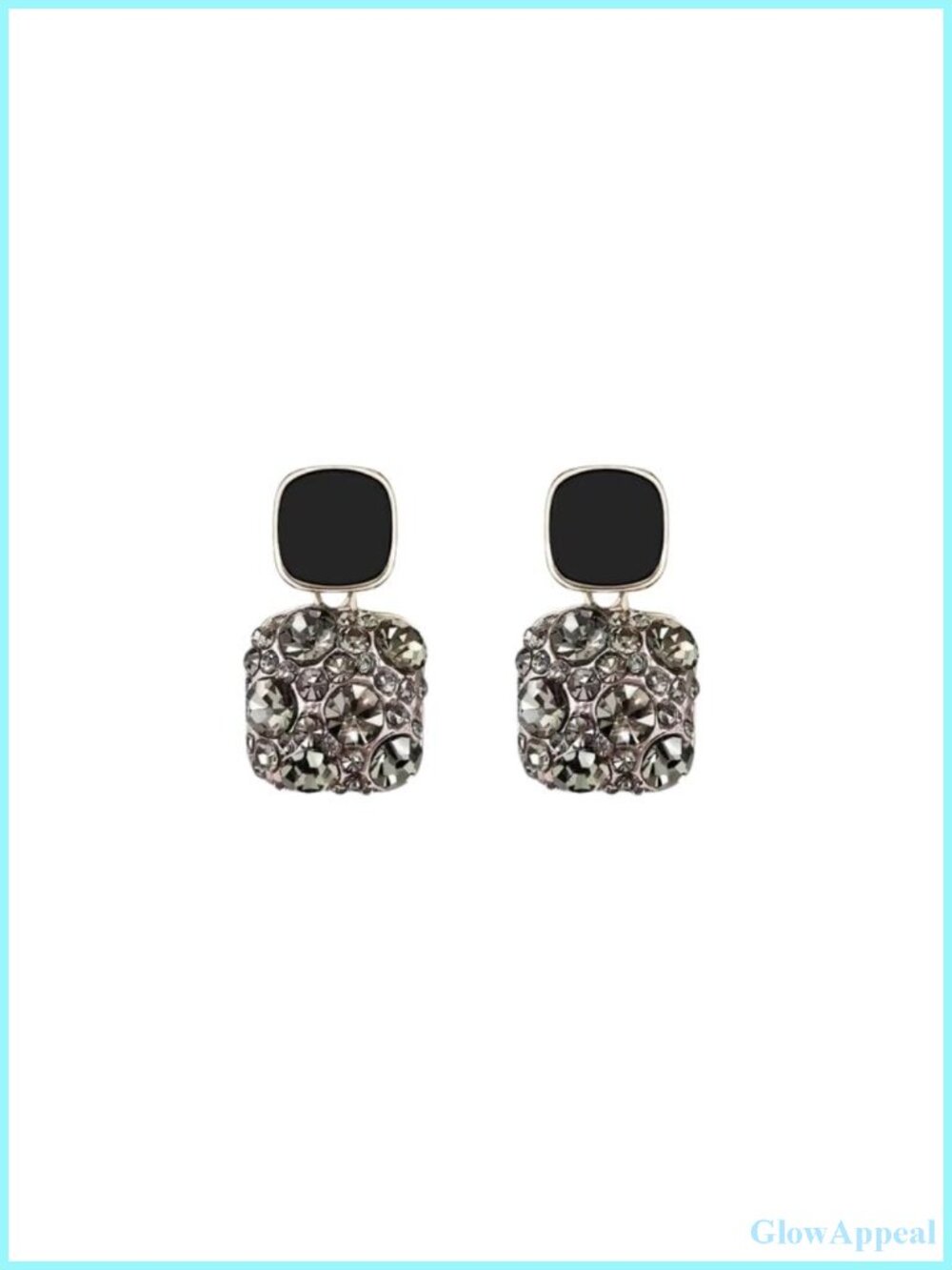 2PCS Square Ear Clips Unpierced Ears Hypoallergenic Cubic Zirconia Clip-On